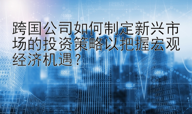 跨国公司如何制定新兴市场的投资策略以把握宏观经济机遇？