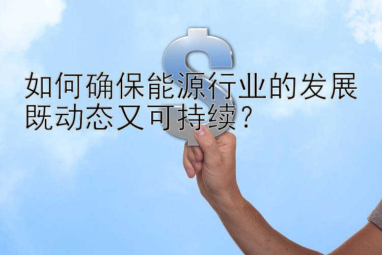 如何确保能源行业的发展既动态又可持续？