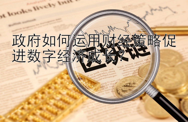 政府如何运用财经策略促进数字经济成长？