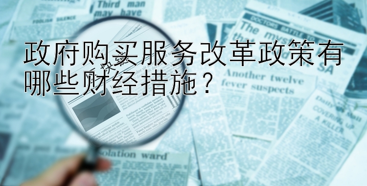 政府购买服务改革政策有哪些财经措施？