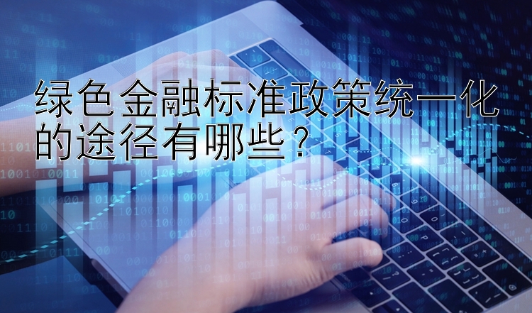 绿色金融标准政策统一化的途径有哪些？