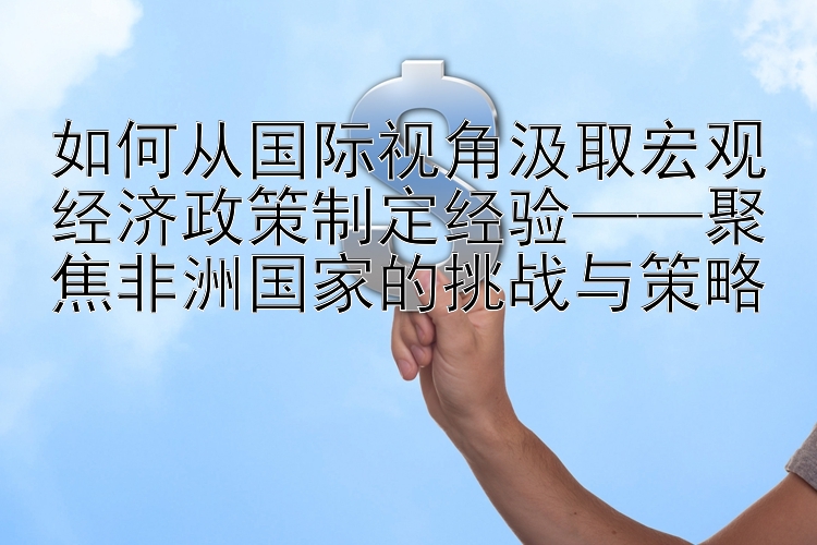 如何从国际视角汲取宏观经济政策制定经验——聚焦非洲国家的挑战与策略