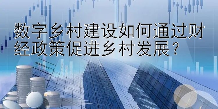 数字乡村建设如何通过财经政策促进乡村发展？