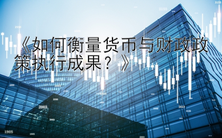 《如何衡量货币与财政政策执行成果？》