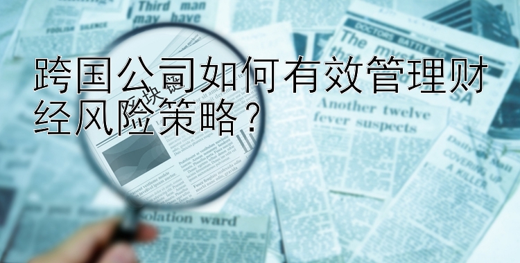 跨国公司如何有效管理财经风险策略？