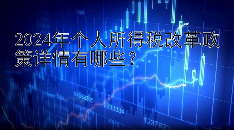 2024年个人所得税改革政策详情有哪些？