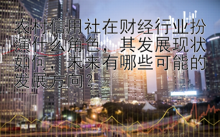 农村信用社在财经行业扮演什么角色，其发展现状如何，未来有哪些可能的发展方向？