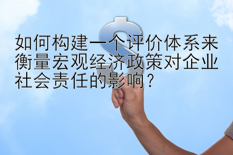 如何构建一个评价体系来衡量宏观经济政策对企业社会责任的影响？