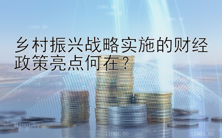 乡村振兴战略实施的财经政策亮点何在？