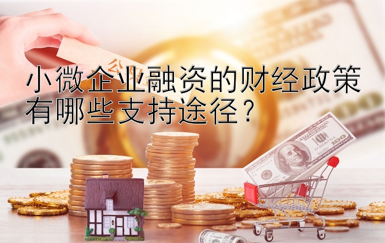 小微企业融资的财经政策有哪些支持途径？