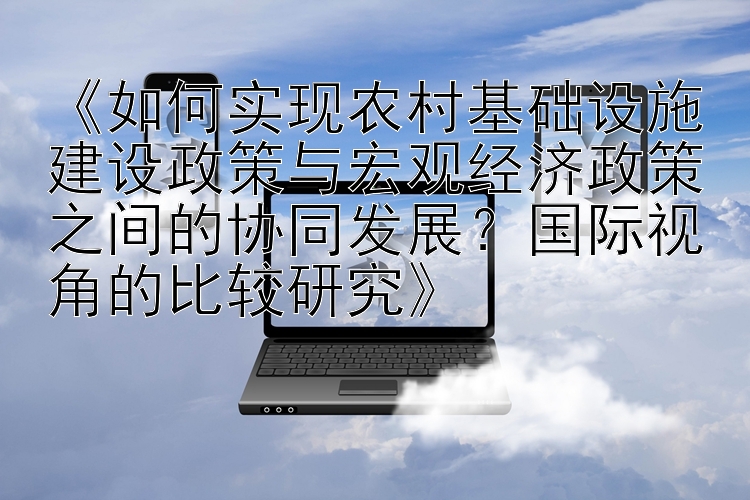 《如何实现农村基础设施建设政策与宏观经济政策之间的协同发展？国际视角的比较研究》