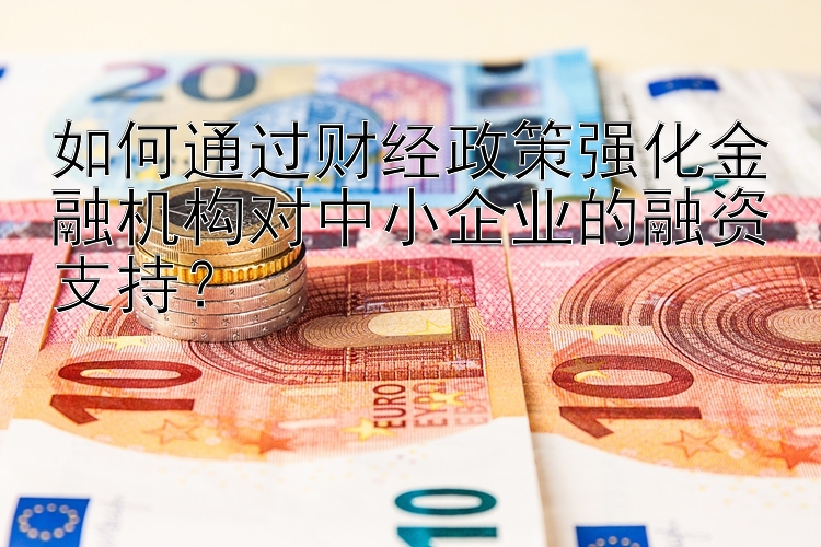 如何通过财经政策强化金融机构对中小企业的融资支持？