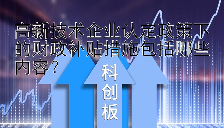 高新技术企业认定政策下的财政补贴措施包括哪些内容？