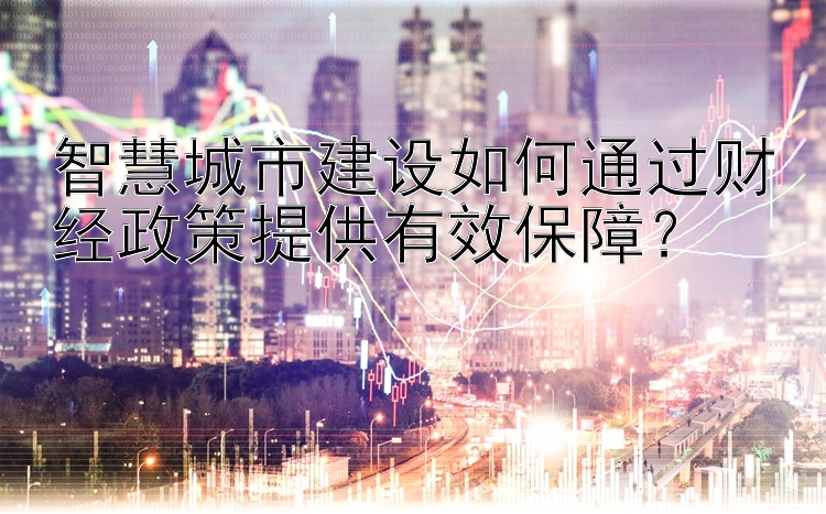 智慧城市建设如何通过财经政策提供有效保障？