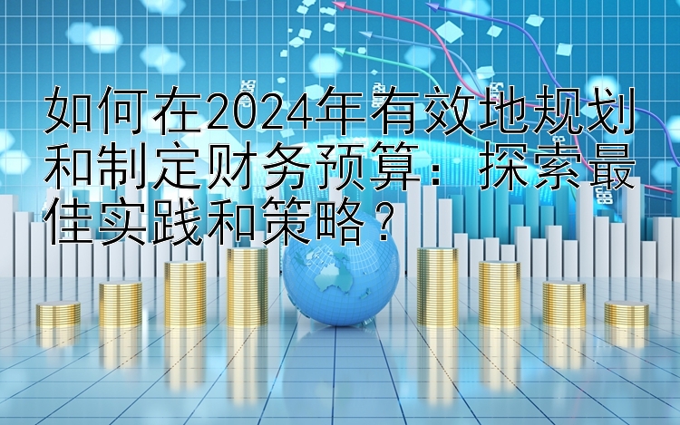 如何在2024年有效地规划和制定财务预算：探索最佳实践和策略？