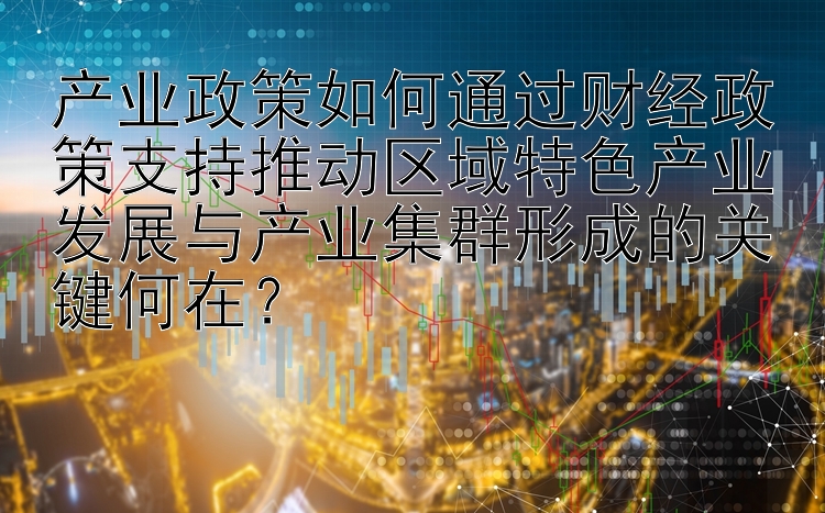 产业政策如何通过财经政策支持推动区域特色产业发展与产业集群形成的关键何在？