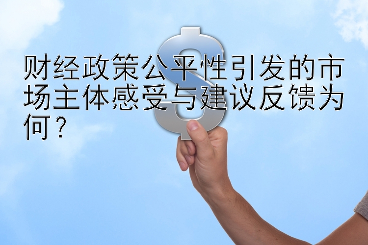 财经政策公平性引发的市场主体感受与建议反馈为何？